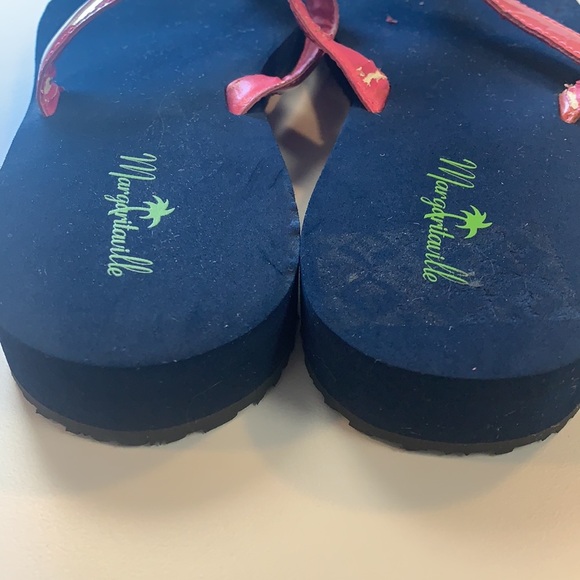Margaritaville Navy & Pink flip flops size M / 9 - Picture 5 of 11